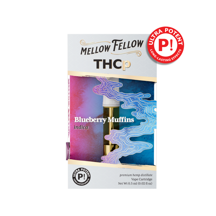 THCp 0.5ml Vape Cartridge - Blueberry Muffins (Indica) - Mellow Fellow