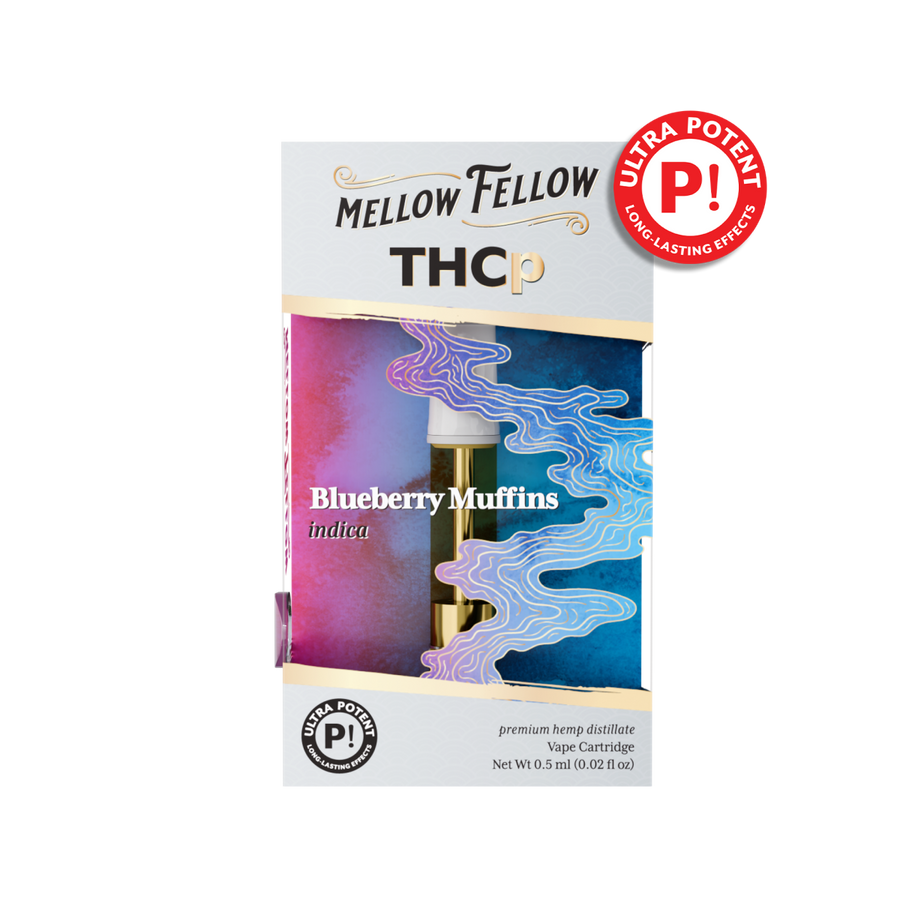 THCp 0.5ml Vape Cartridge - Blueberry Muffins (Indica) - Mellow Fellow