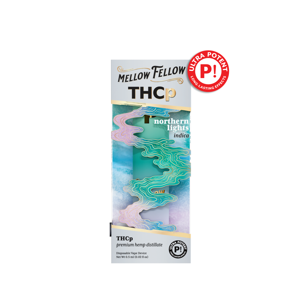 THCp 0.5g Disposable Vape - Northern Lights (Indica) - Mellow Fellow