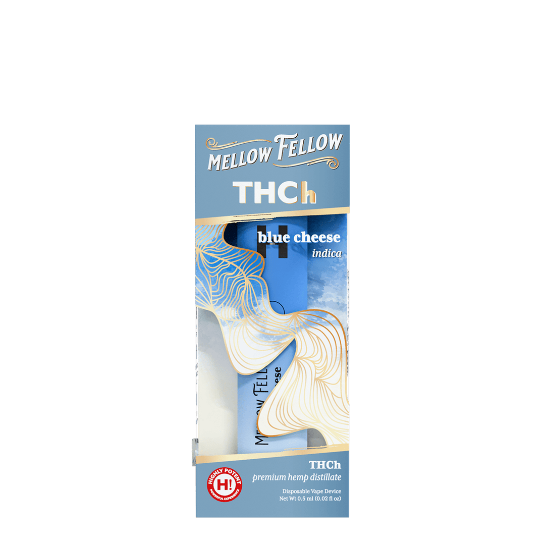 THCh 0.5g Disposable Vape - Blue Cheese (Indica) - Mellow Fellow