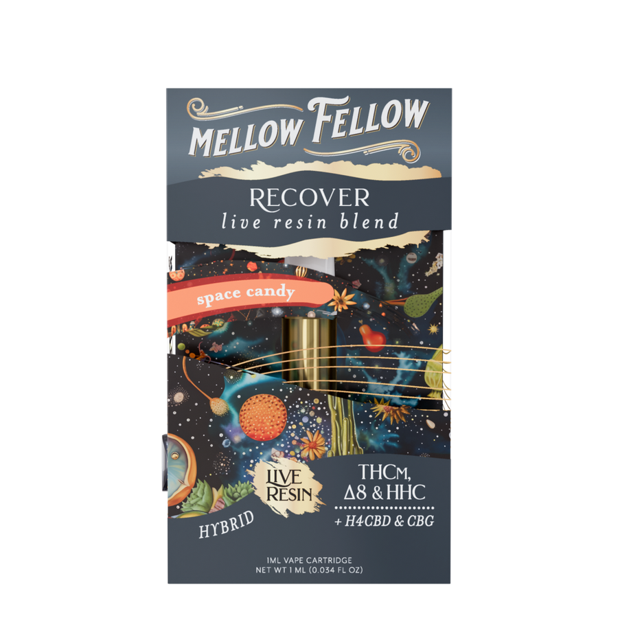 Recover Blend 1ml Live Resin Vape Cartridge - Space Candy (Hybrid) - Mellow Fellow