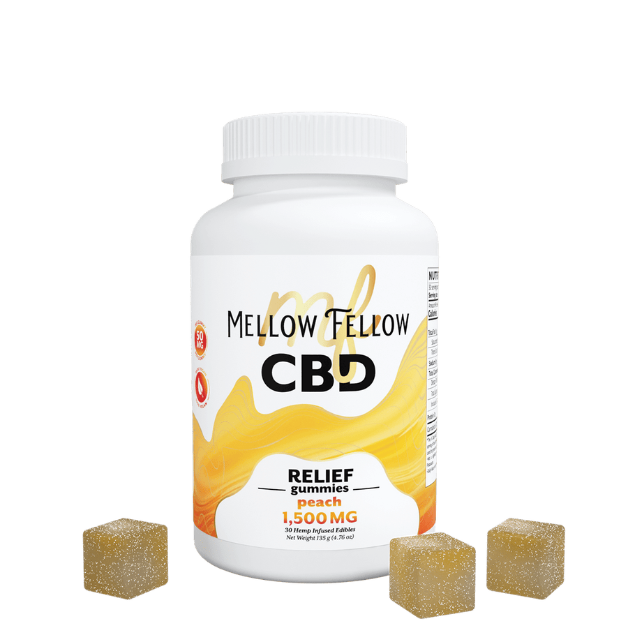Relief CBD Gummies - 1500mg - Peach - Mellow Fellow