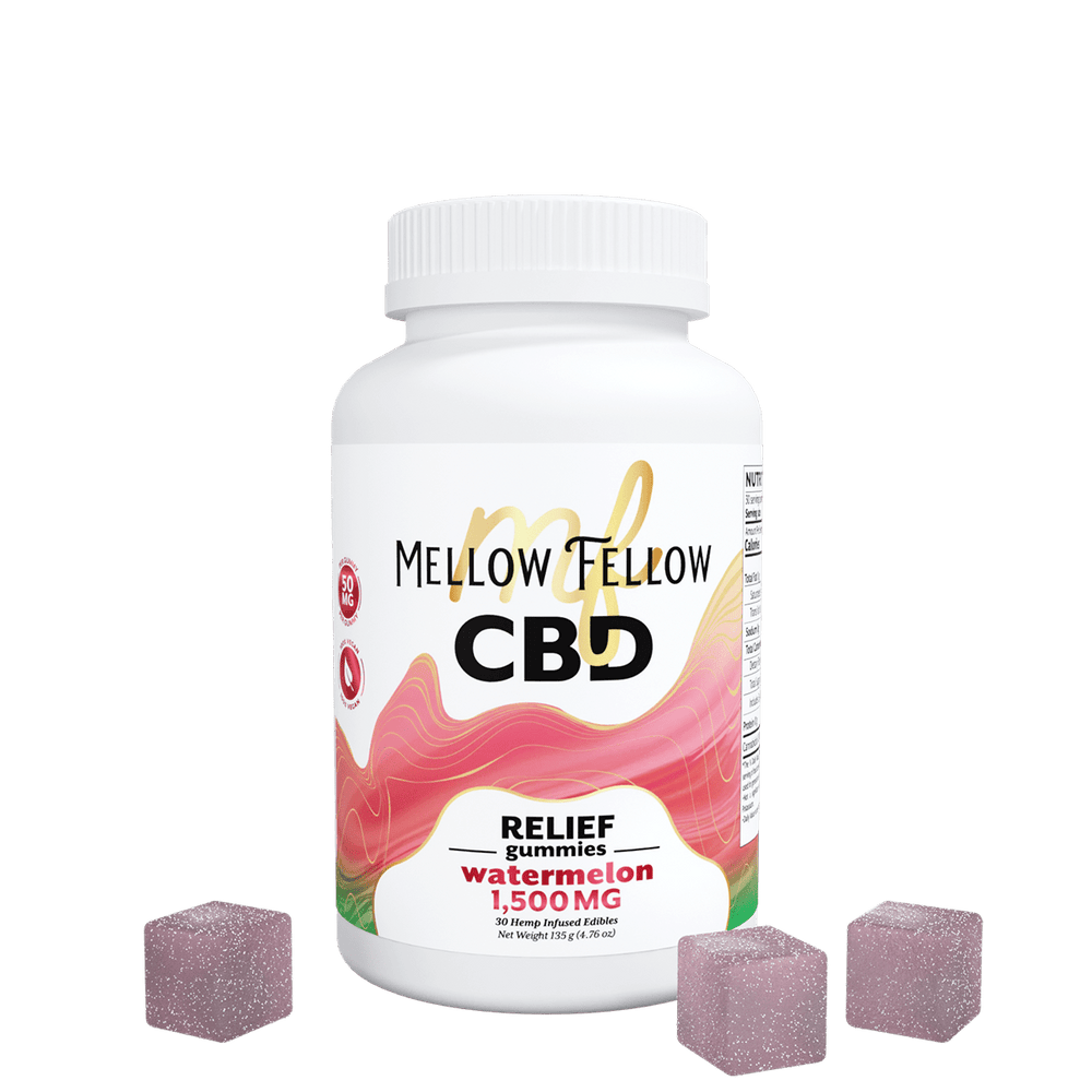Relief CBD Gummies - 1500mg - Watermelon - Mellow Fellow