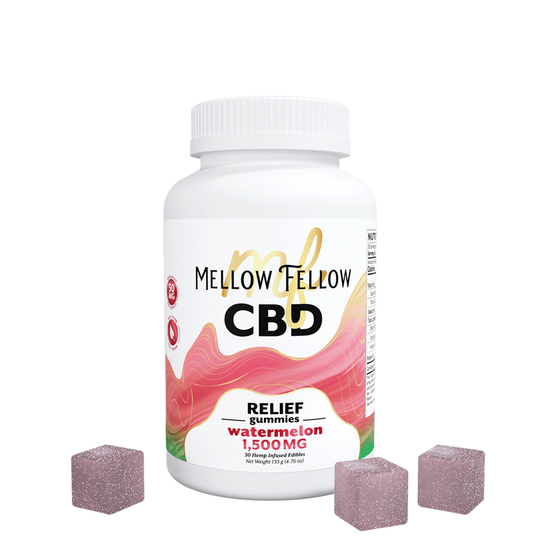 Relief CBD Gummies - 1500mg - Watermelon - Mellow Fellow