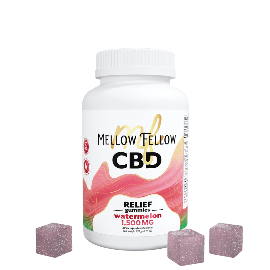 Relief CBD Gummies - 1500mg - Watermelon - Mellow Fellow
