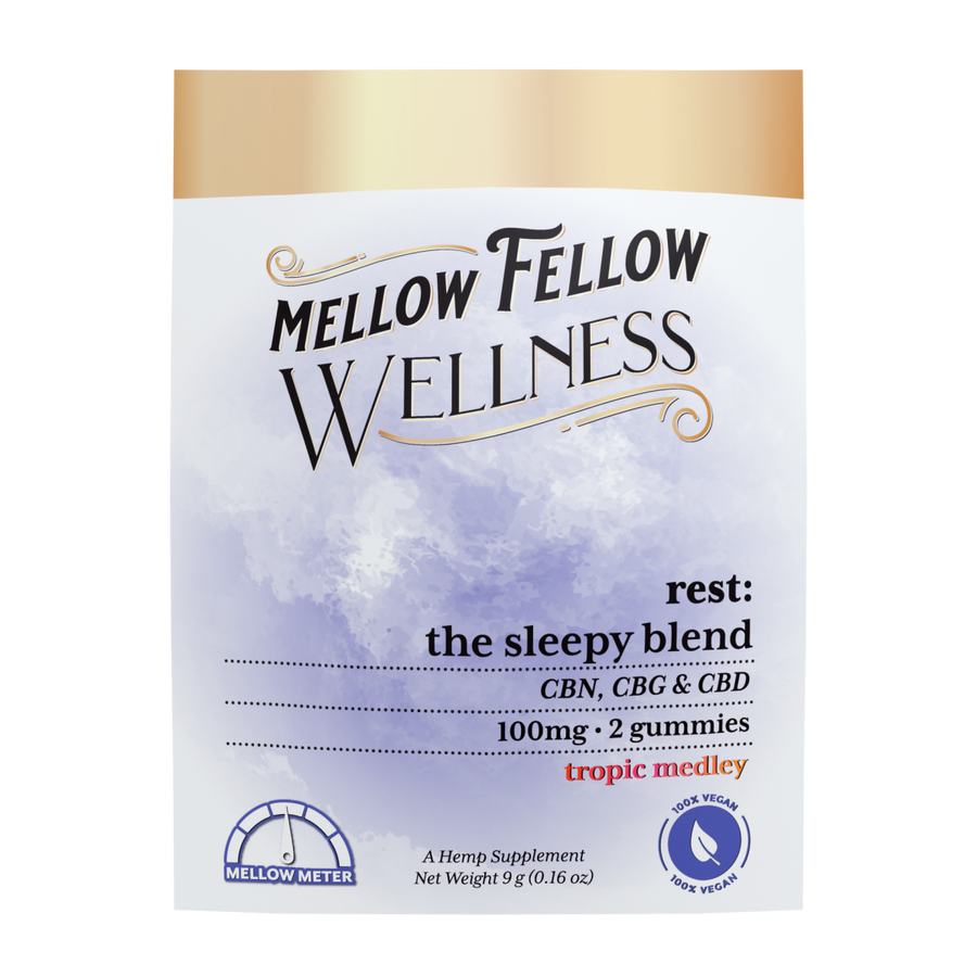 Wellness 2 ct. Gummies - Rest: The Sleepy Blend - Tropic Medley - 100mg - Mellow Fellow