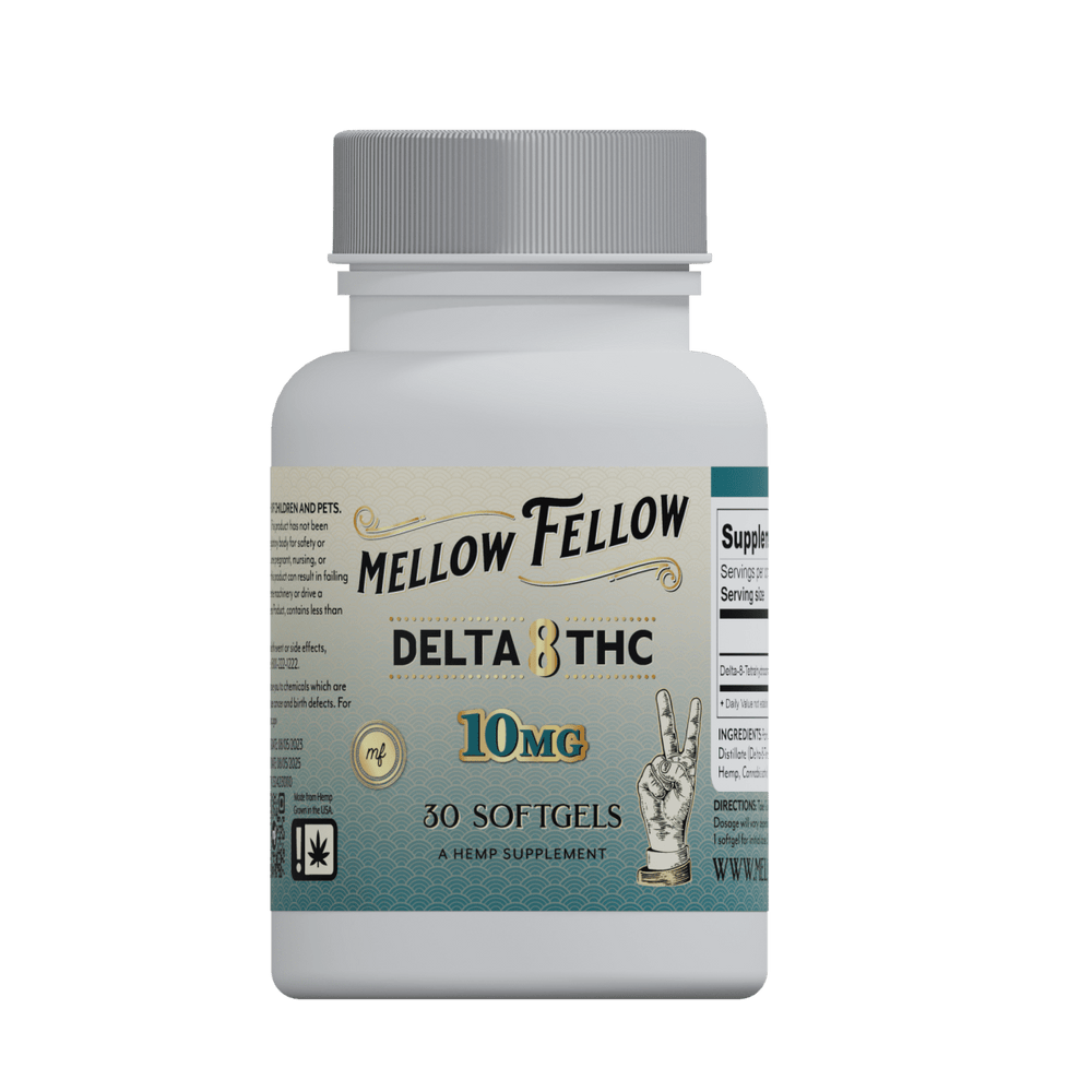 Softgel Capsules - 10mg - Delta 8 - 30 ct - Mellow Fellow