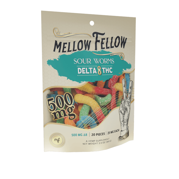 Delta 8 Sour Worms 500mg - Mellow Fellow