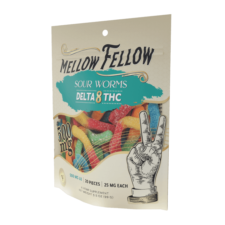 Delta 8 Sour Worms 500mg - Mellow Fellow