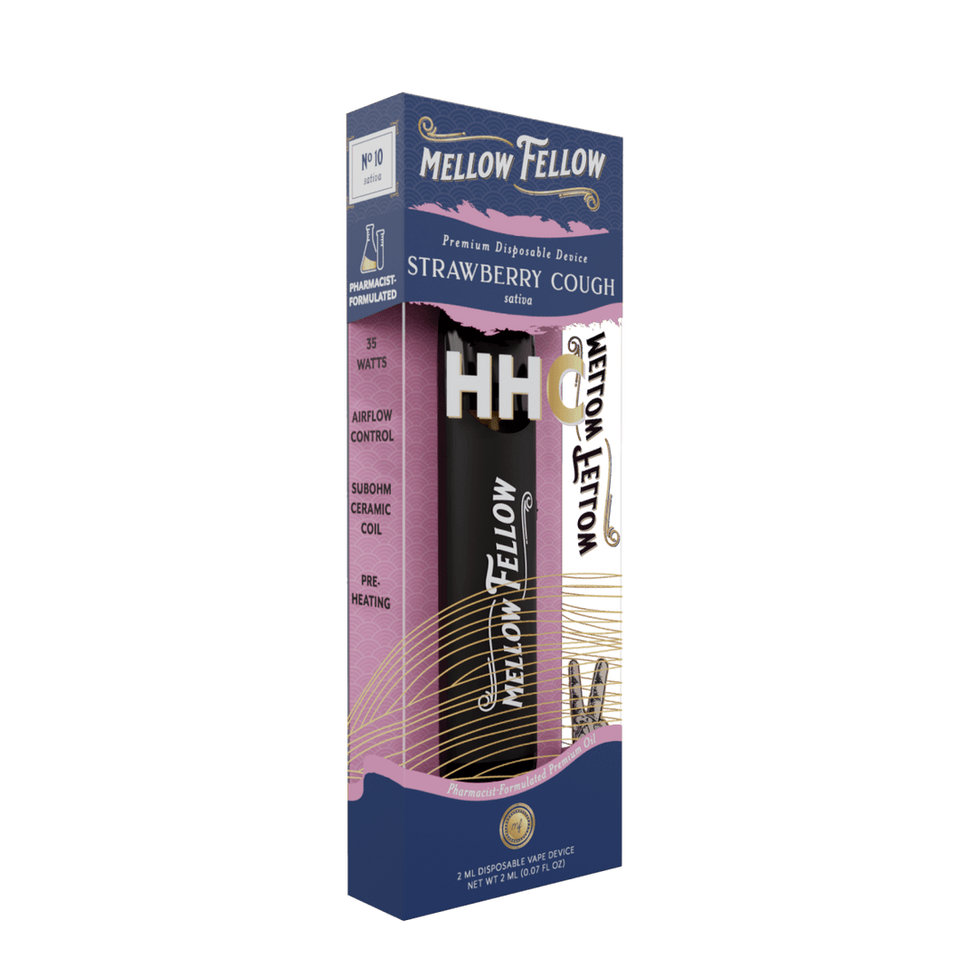 HHC Premium 2ml Disposable Vape - Strawberry Cough (Sativa) - Mellow Fellow