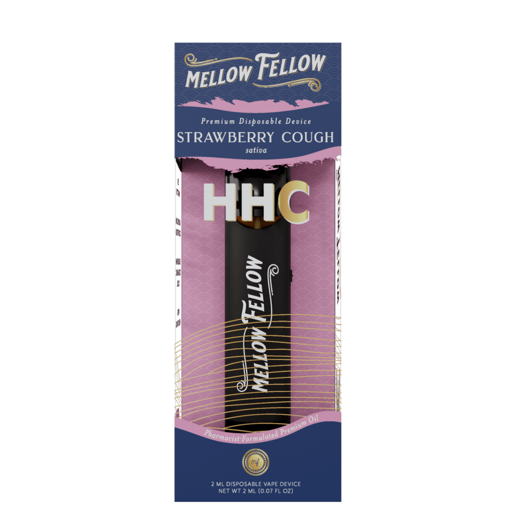 HHC Premium 2ml Disposable Vape - Strawberry Cough (Sativa) - Mellow Fellow