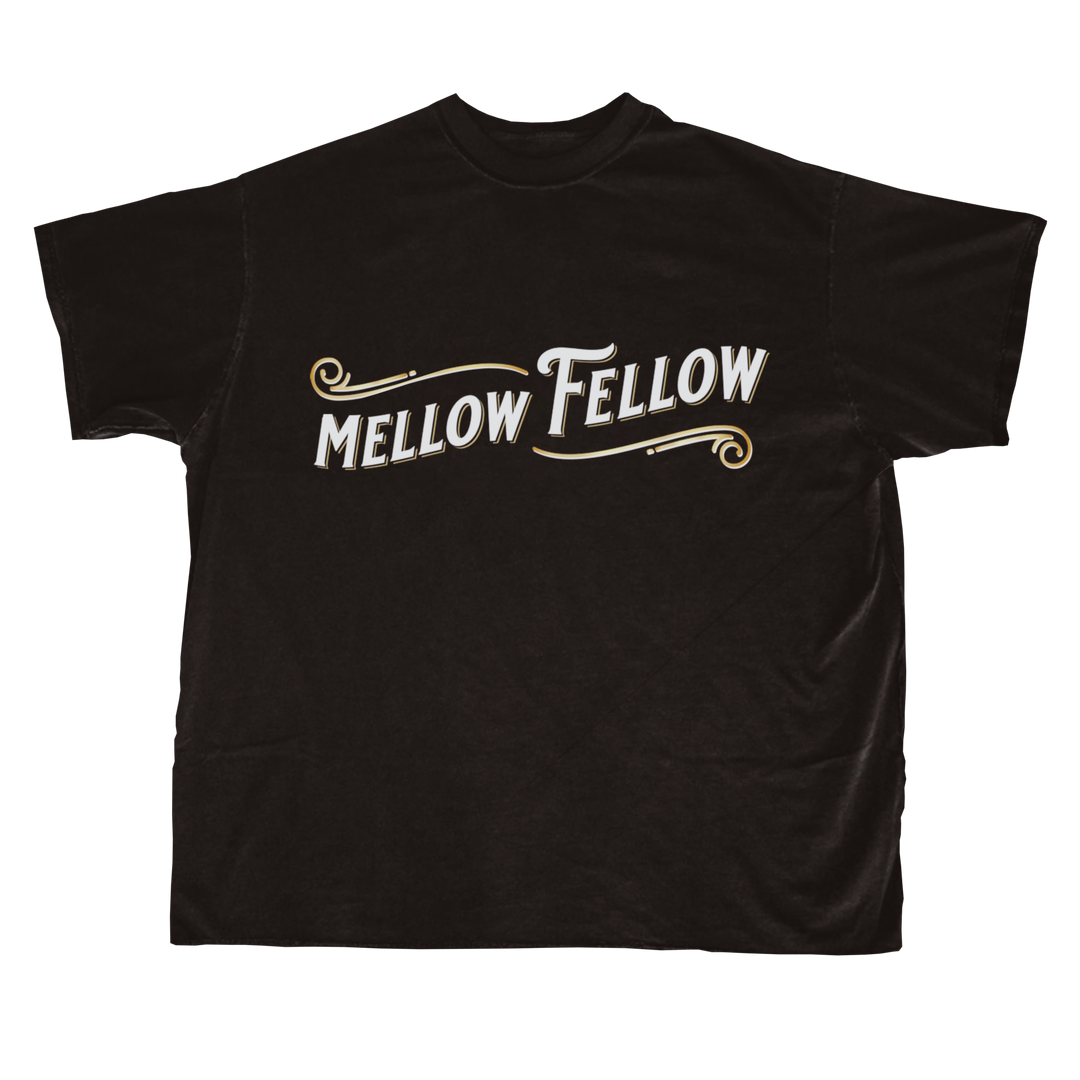 Mellow Fellow logo t shirt black delta 8