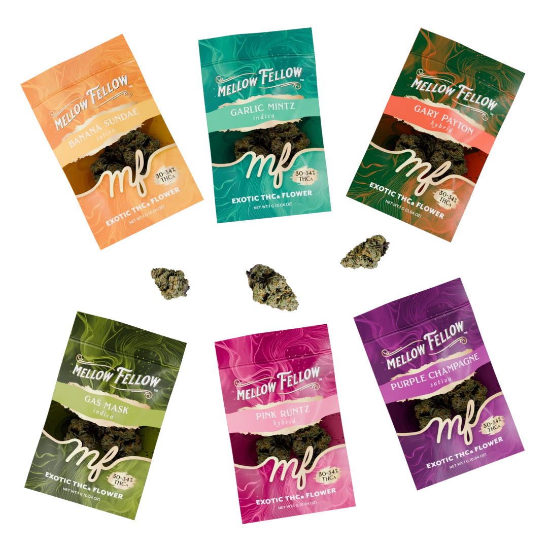 THCa Flower 1g Sachets Sampler 6 Pack - Mellow Fellow