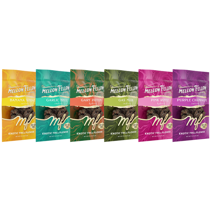 THCa Flower 1g Sachets Sampler 6 Pack - Mellow Fellow