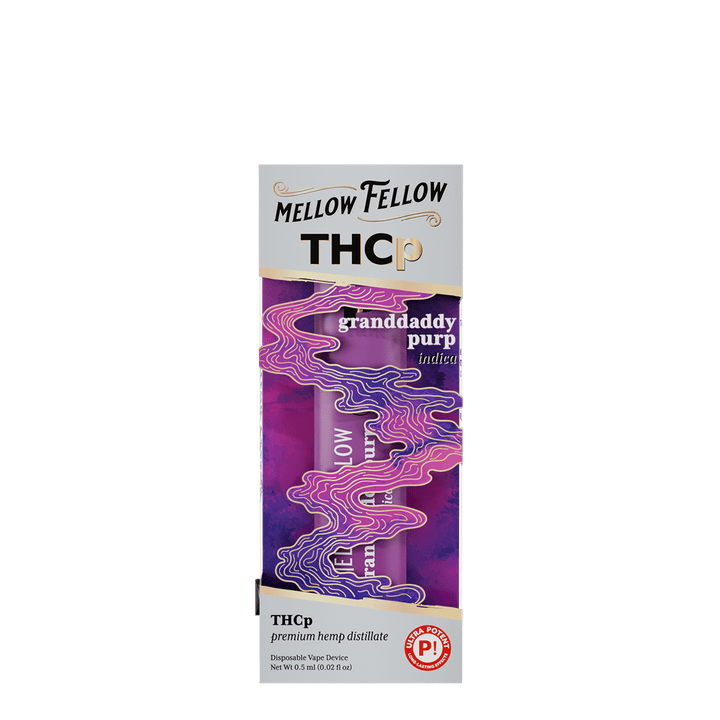 THCp 0.5g Disposable Vape - Granddaddy Purp (Indica) - Mellow Fellow