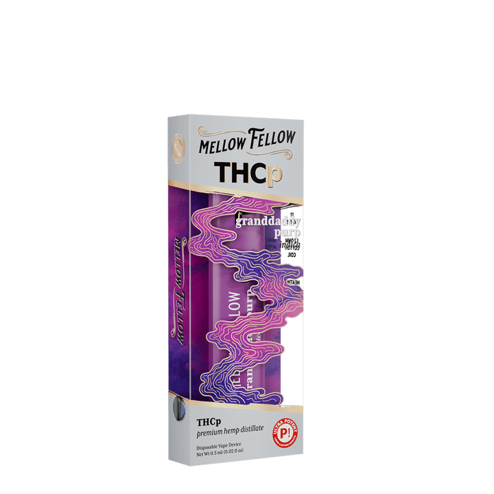 THCp 0.5g Disposable Vape - Granddaddy Purp (Indica) - Mellow Fellow