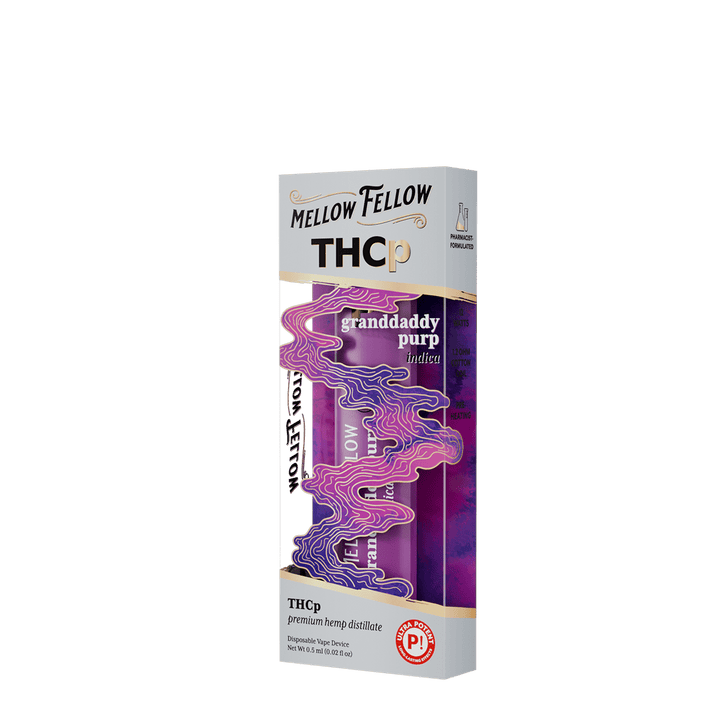 THCp 0.5g Disposable Vape - Granddaddy Purp (Indica) - Mellow Fellow