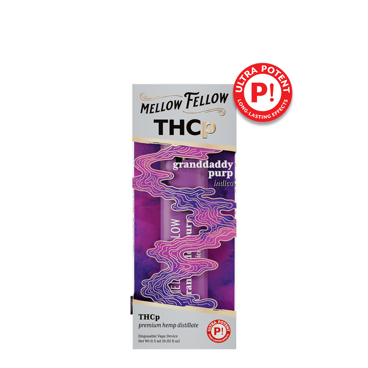 THCp 0.5g Disposable Vape - Granddaddy Purp (Indica) - Mellow Fellow