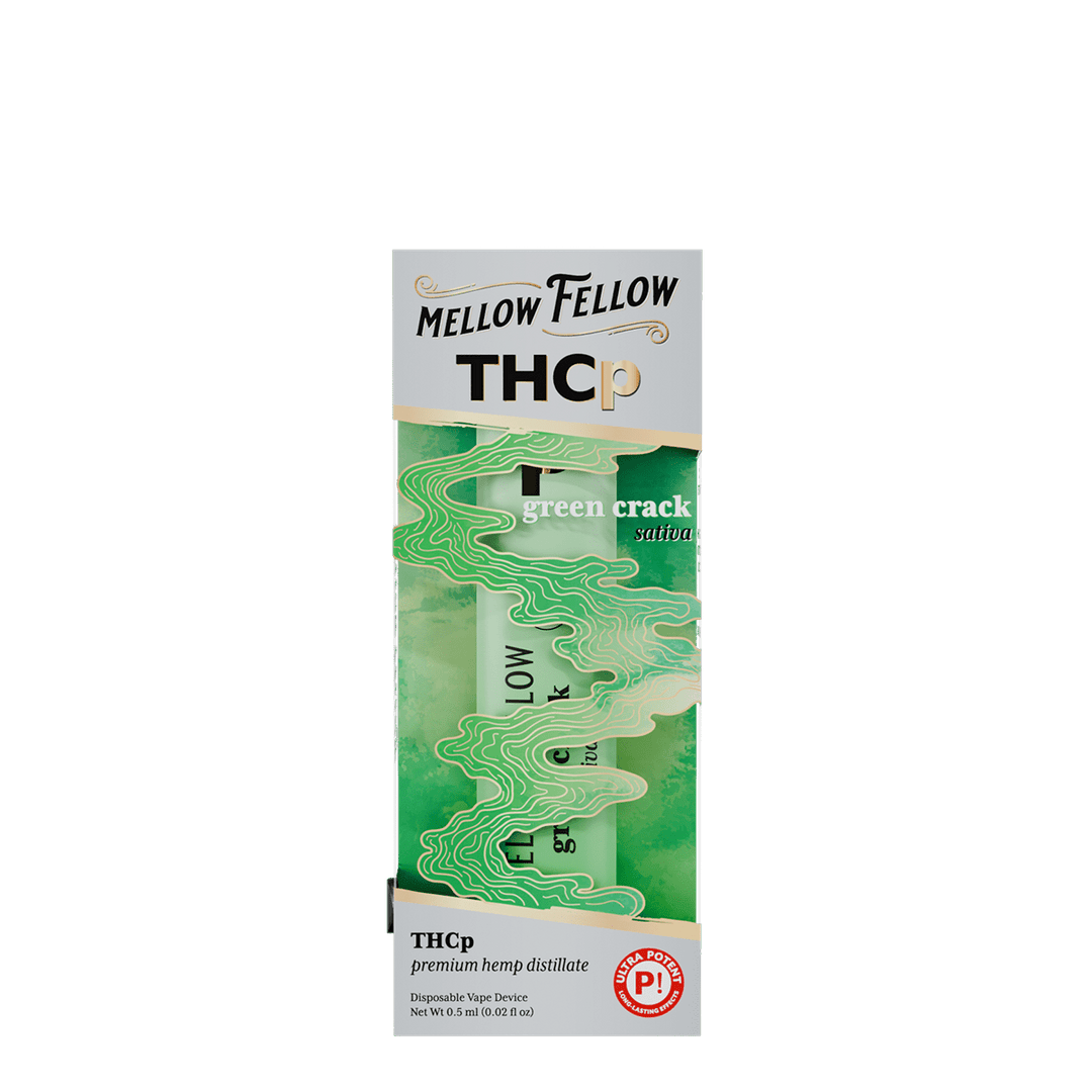 THCp 0.5g Disposable Vape - Green Crack (Sativa) - Mellow Fellow