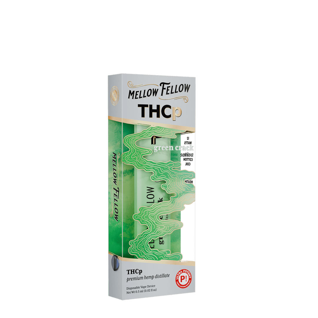 THCp 0.5g Disposable Vape - Green Crack (Sativa) - Mellow Fellow