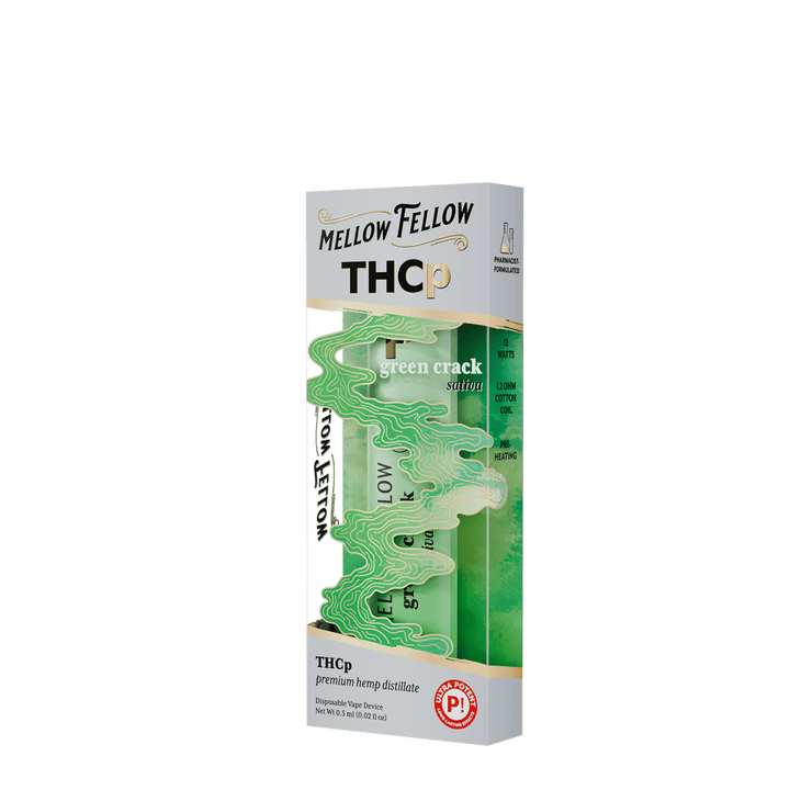 THCp 0.5g Disposable Vape - Green Crack (Sativa) - Mellow Fellow