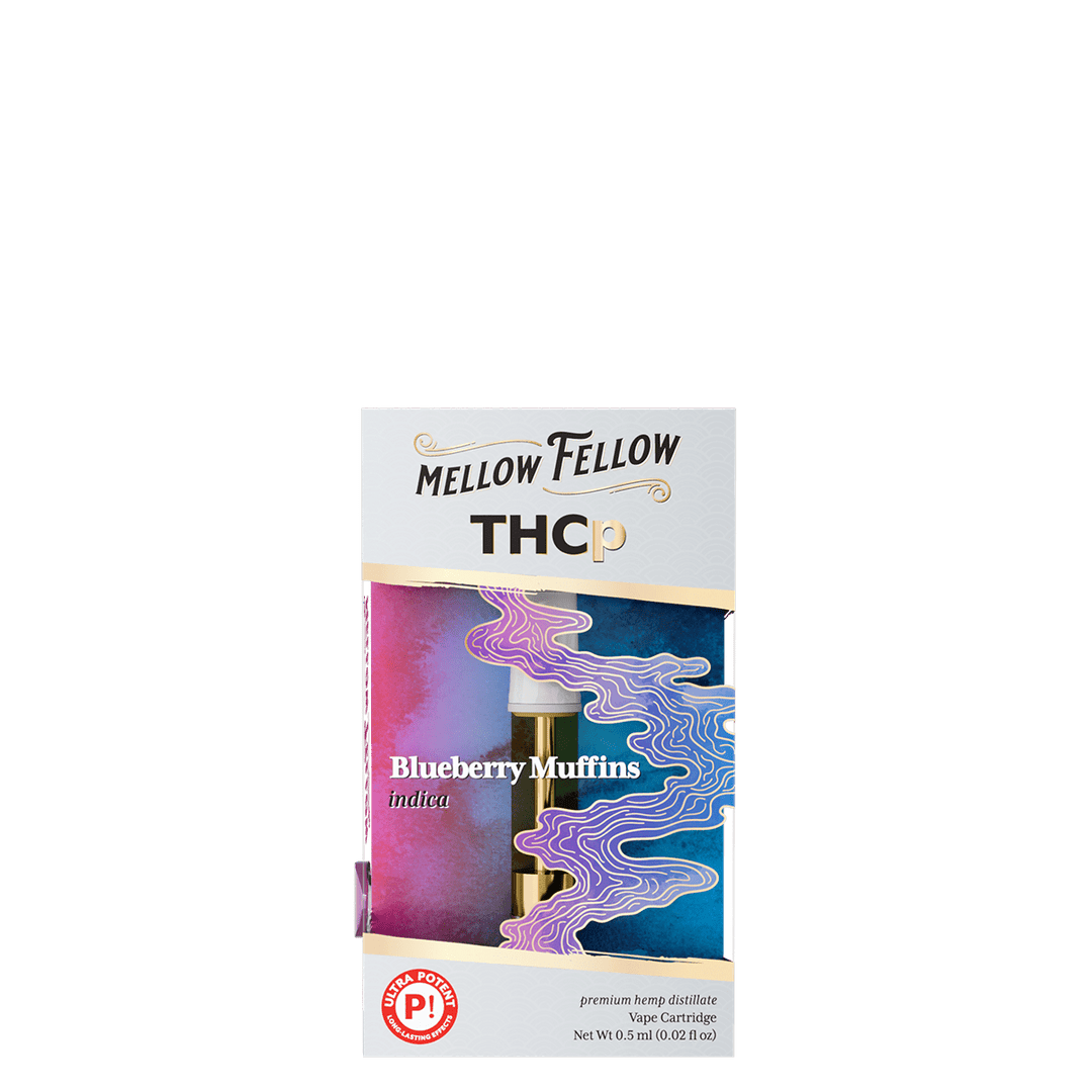 THCp 0.5ml Vape Cartridge - Blueberry Muffins (Indica) - Mellow Fellow