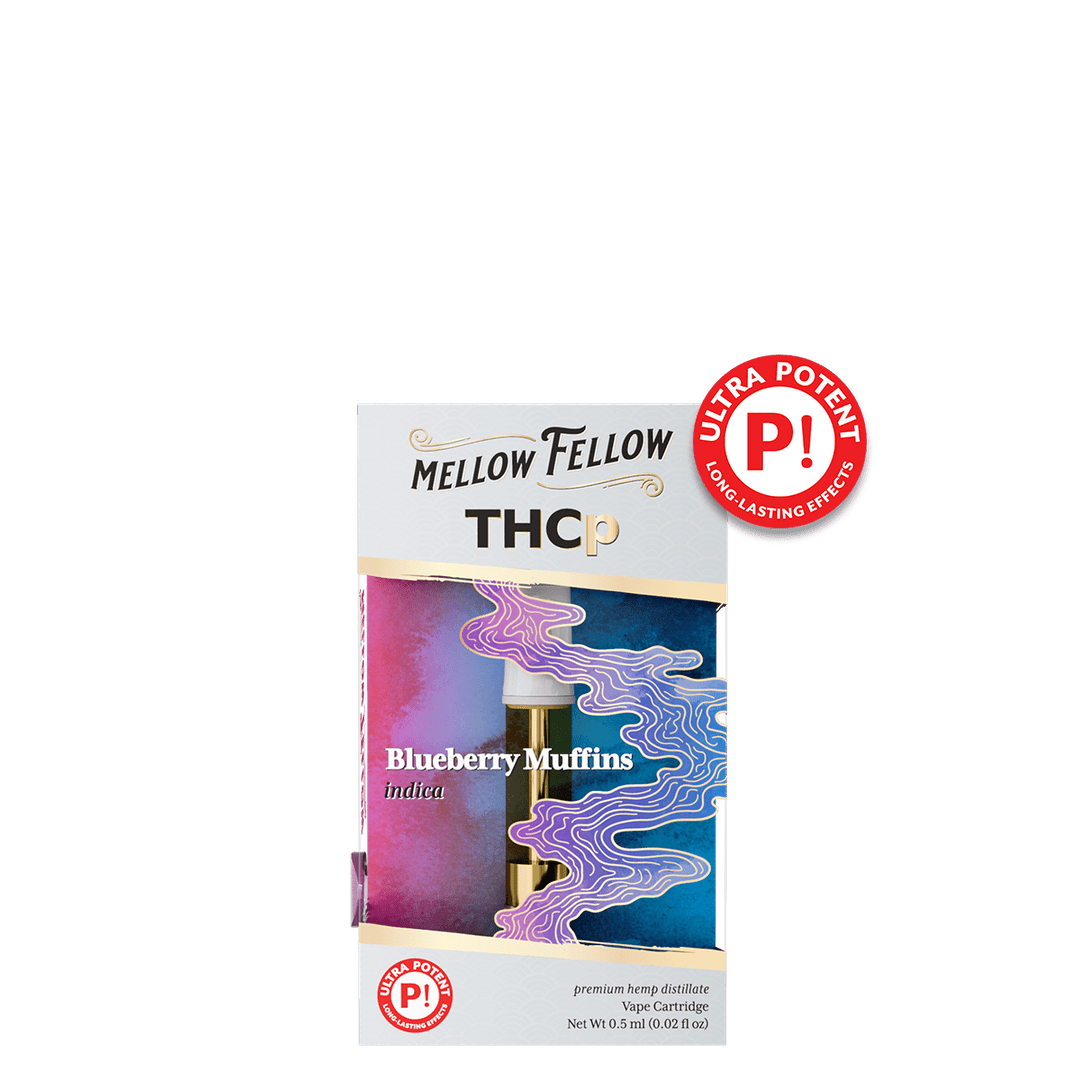 THCp 0.5ml Vape Cartridge - Blueberry Muffins (Indica) - Mellow Fellow