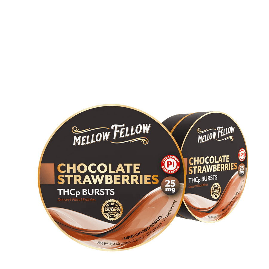 THCp Bursts Edibles - Chocolate Strawberries - 25mg - Mellow Fellow