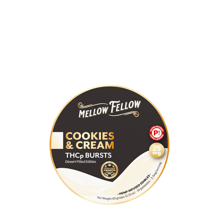 THCp Bursts Edibles - Cookies & Cream - 25mg - Mellow Fellow