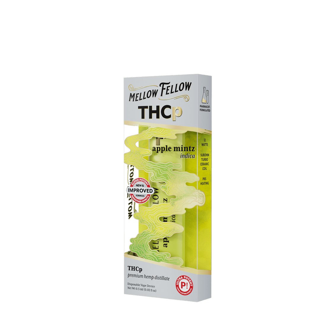 THCp 0.5g Disposable Vape - Apple Mintz (Indica) - Mellow Fellow