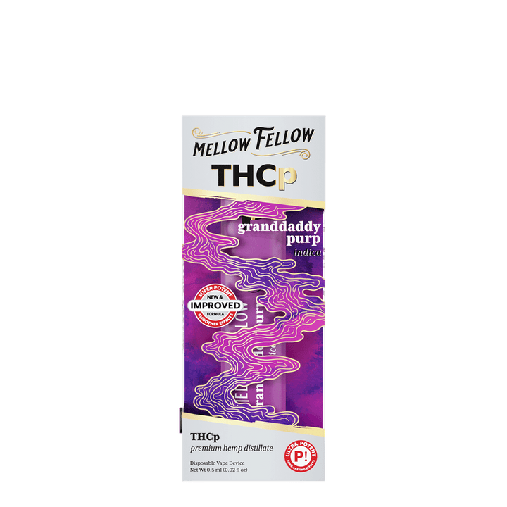 THCp 0.5g Disposable Vape - Granddaddy Purp (Indica) - Mellow Fellow