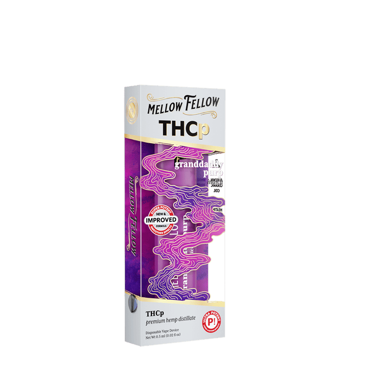THCp 0.5g Disposable Vape - Granddaddy Purp (Indica) - Mellow Fellow
