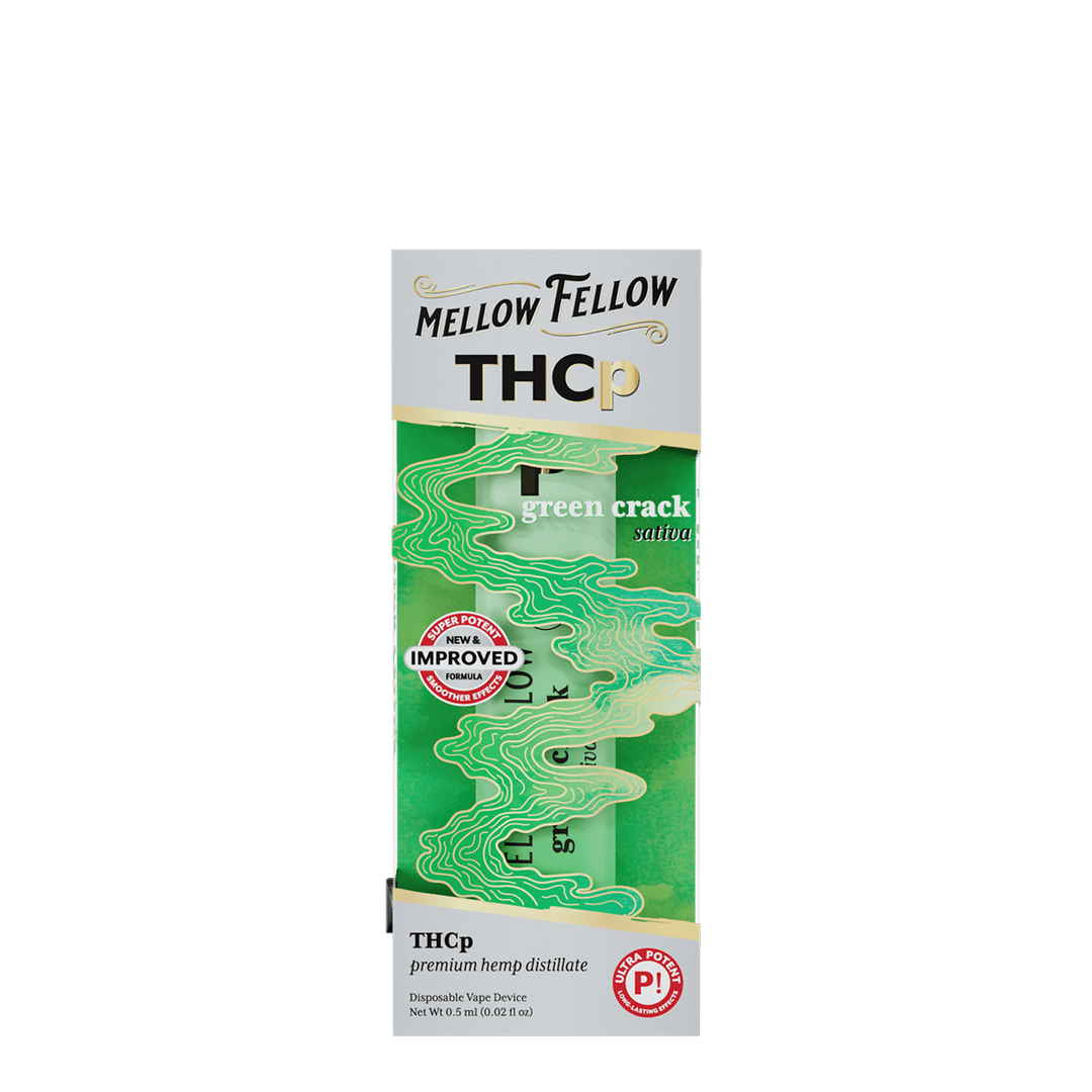 THCp 0.5g Disposable Vape - Green Crack (Sativa) - Mellow Fellow