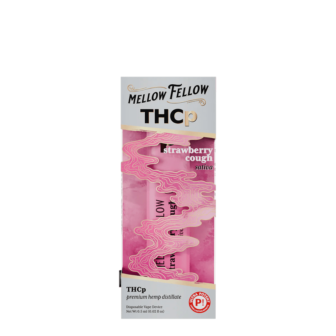 THCp 0.5g Disposable Vape - Strawberry Cough (Sativa) - Mellow Fellow