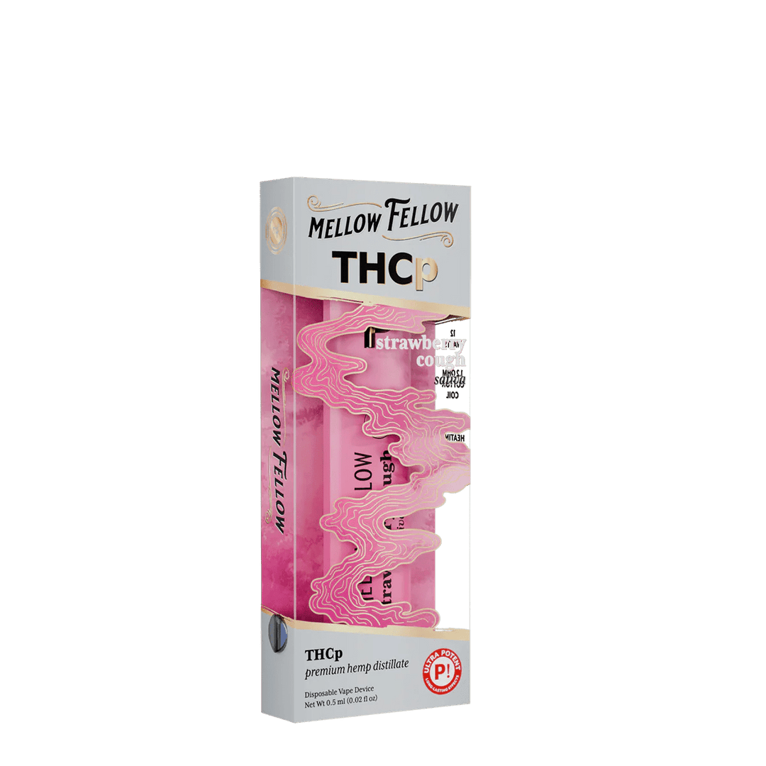 THCp 0.5g Disposable Vape - Strawberry Cough (Sativa) - Mellow Fellow