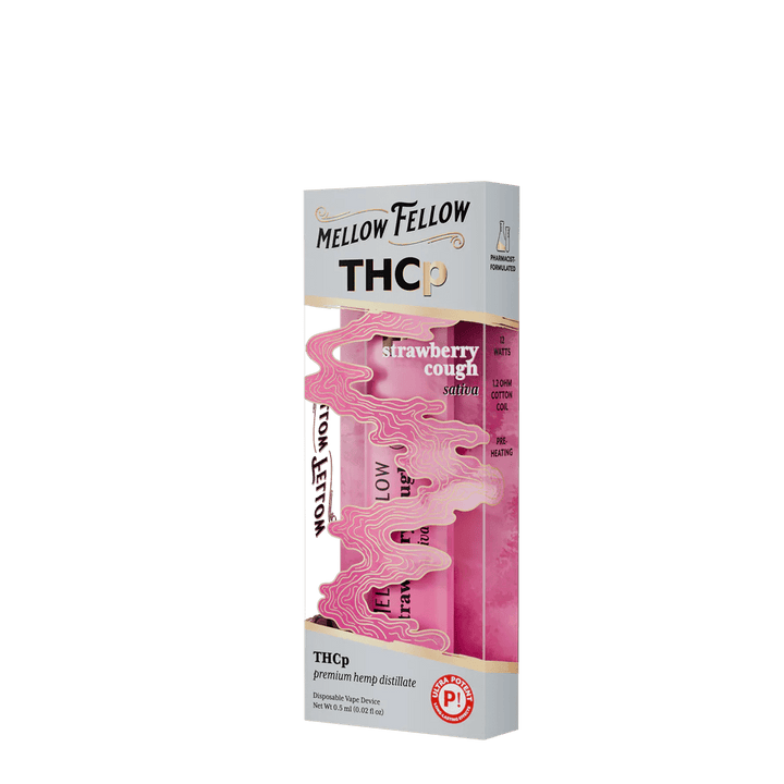 THCp 0.5g Disposable Vape - Strawberry Cough (Sativa) - Mellow Fellow