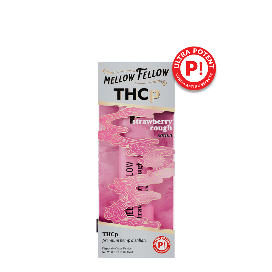 THCp 0.5g Disposable Vape - Strawberry Cough (Sativa) - Mellow Fellow