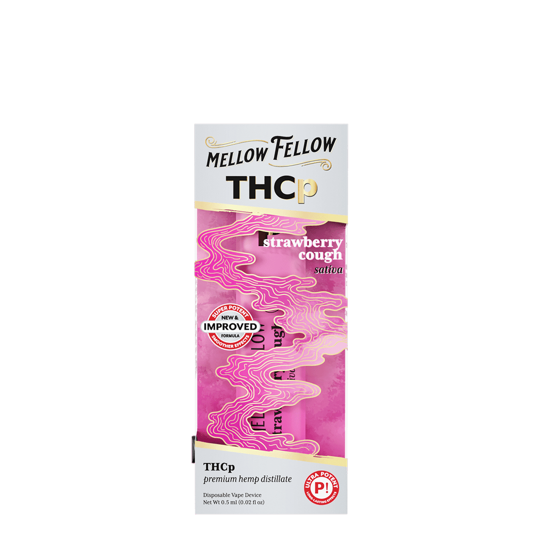 THCp 0.5g Disposable Vape - Strawberry Cough (Sativa) - Mellow Fellow