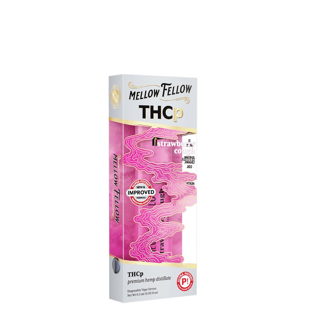 THCp 0.5g Disposable Vape - Strawberry Cough (Sativa) - Mellow Fellow