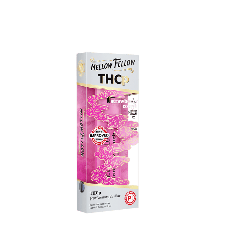 THCp 0.5g Disposable Vape - Strawberry Cough (Sativa) - Mellow Fellow