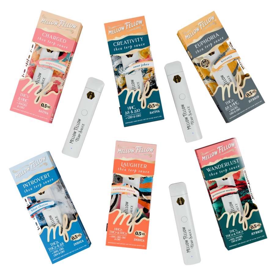 Terp Sauce 0.5ml Disposable Vapes Bundle 6 Pack - Mellow Fellow Terp Sauce 0.5ml Disposable Vapes Bundle 6 Pack - Mellow Fellow