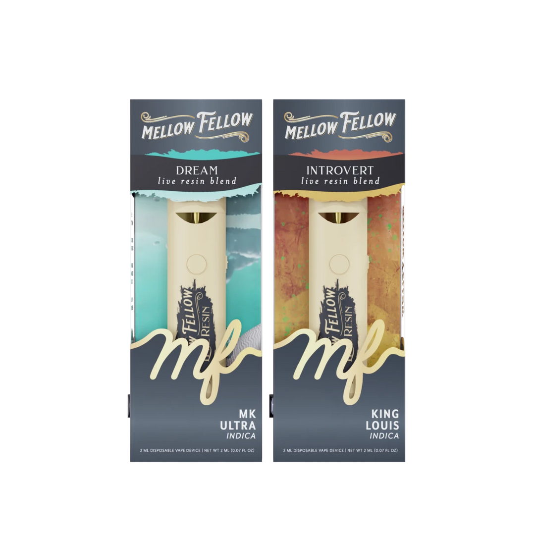 The Cozy Collection - Dream MK Ultra (Indica) and Introvert King Louis (Indica) -  2 Pk 2ml Live Resin Disposable Vapes