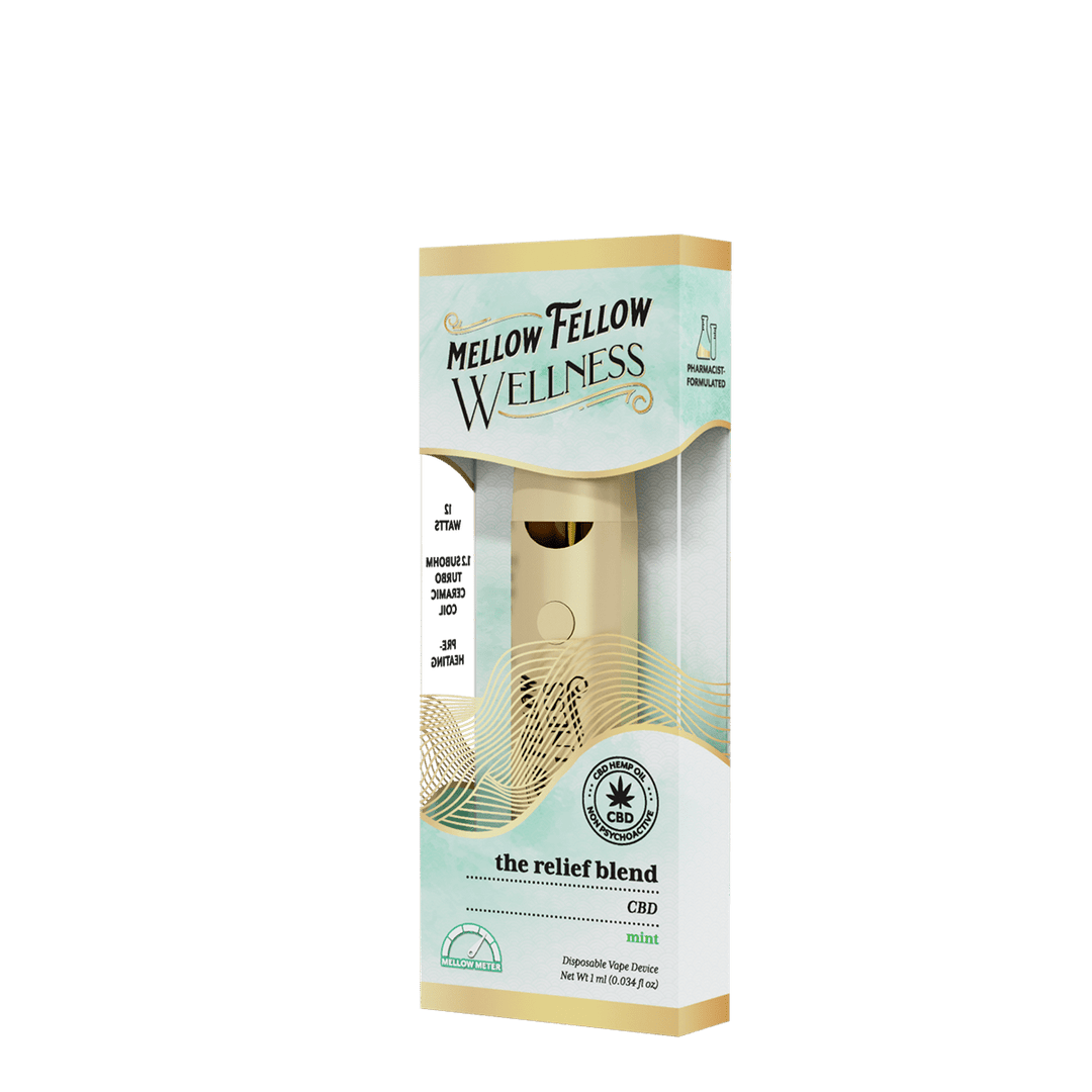 The Relief Blend - 1ml CBD Disposable Vape (Mint) - Mellow Fellow The Relief Blend - 1ml CBD Disposable Vape (Mint) - Mellow Fellow