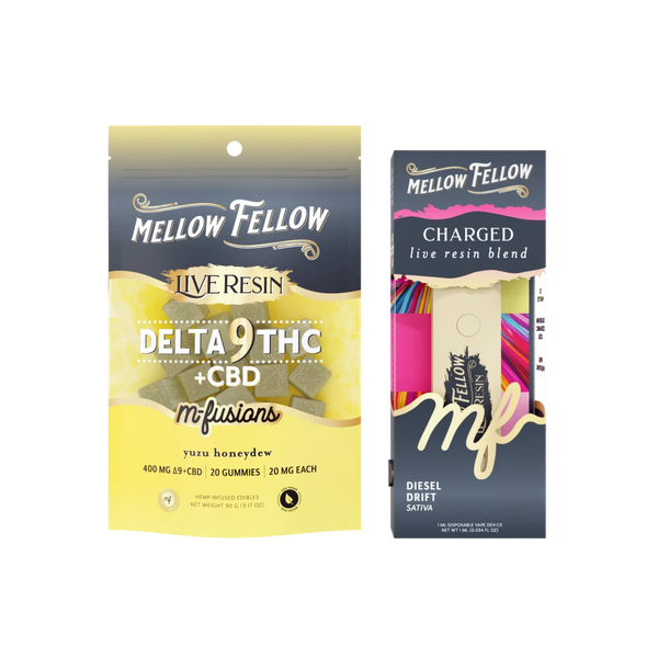 The Tokyo Bundle: Yuzu Honeydew Delta 9 Live Resin Edibles / Charged Blend (Diesel Drift) 1ml Live Resin Disposable Vape