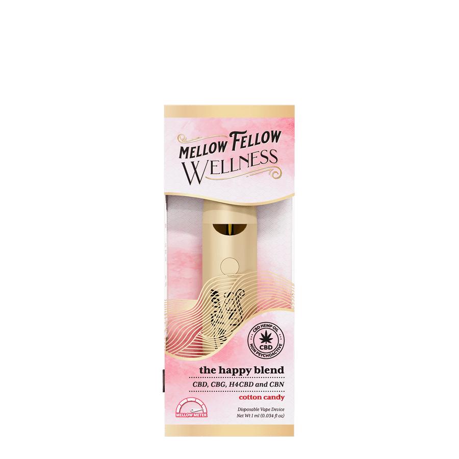 The Happy Blend - 1ml CBD Disposable Vape (Cotton Candy) - Mellow Fellow