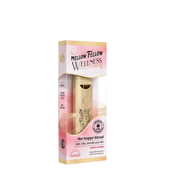 The Happy Blend - 1ml CBD Disposable Vape (Cotton Candy) - Mellow Fellow