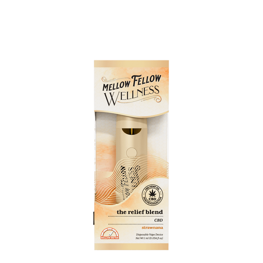 The Relief Blend - 1ml CBD Disposable Vape (Strawnana) - Mellow Fellow