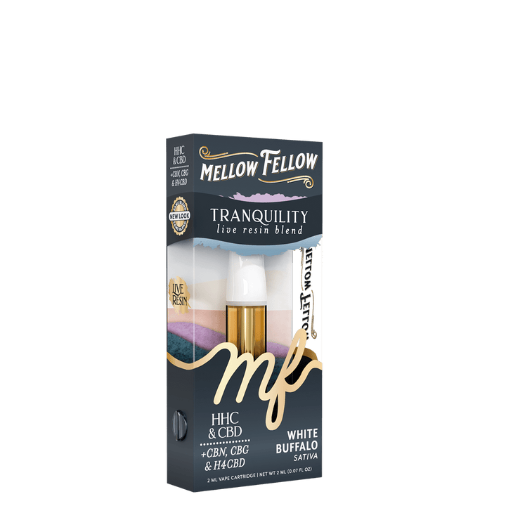 Tranquility Blend 2ml Live Resin Vape Cartridge - White Buffalo (Sativa) - Mellow Fellow