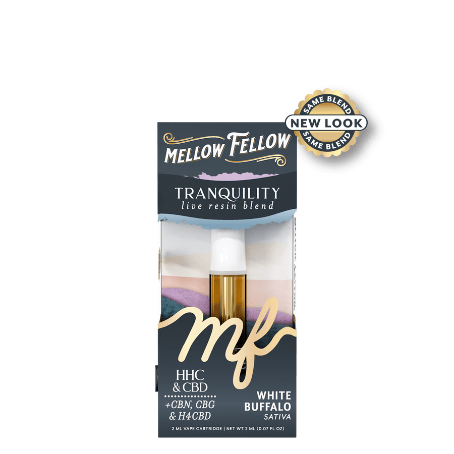 Tranquility Blend 2ml Live Resin Vape Cartridge - White Buffalo (Sativa) - Mellow Fellow