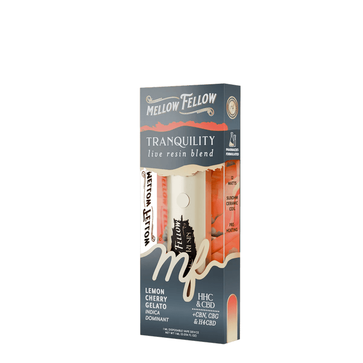 Tranquility Blend - Destination: Sydney - Live Resin 1ml Disposable Vape - Lemon Cherry Gelato (Indica Dominant) - Mellow Fellow